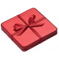 Jolly Santa Set of Four Red Laquer Coasters